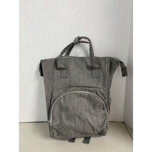 Enfamil Gray Heathered Diaper‎ Bag Backpack with Insulated Bottle Pockets